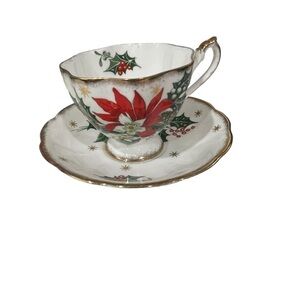 Queen Anne Noel, Teacup and Saucer, Bone China, Made in England.